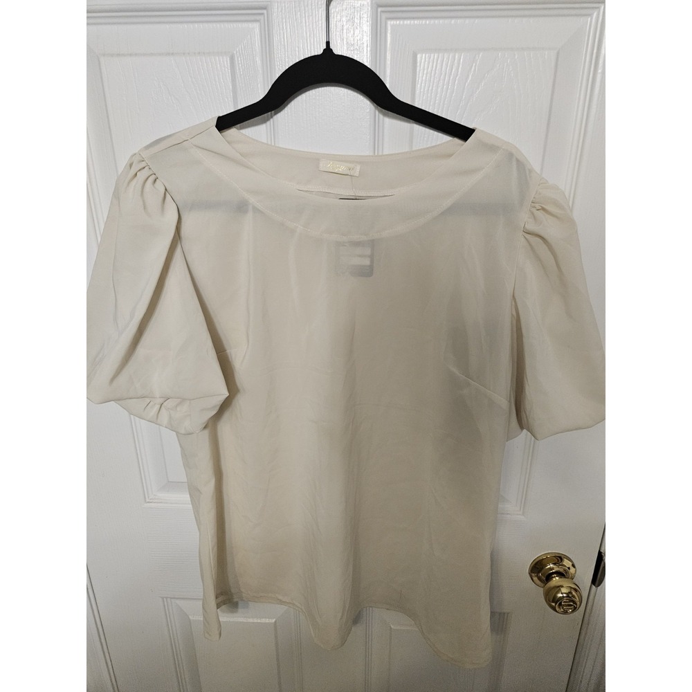 NWT St. Agni Kazumi Blouse in Vintage White Puff Sleeve